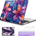 Mektron for 2026/2025/2024/2023 MacBook Air 15 INCH M5 A3448 /M4 A3241 /M3 A3114 /M2 A2941 Case, Printed Plastic Hard Shell Cover with 15.3" Liquid Retina Display Touch ID, Graffiti Flower