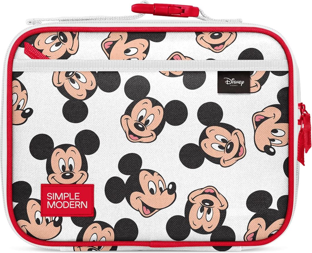 Simple Modern Disney Kids Lunch Box for School | Reusable Insulated Lunch Bag for Toddler, Girl, and Boy | Meal Containers with Exterior & Interior Pockets | Hadley Collection | Mickey Mouse Fun (Regular)