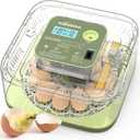 12 Egg Incubator with Automatic Egg Turning and Humidity Control, LED Egg Candling Light, Customized Incubation Days, Incubators for Hatching Eggs, Chicken Quail Parrot Pigeon Birds, Green