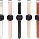 Genuine Leather Watch Band for Women Men Quick Release Spring Bars Bands 20mm 22mm Top Cowhide Calfskin Wristband Replacement Watchband Strap (Brown-Silver Pin Buckle)