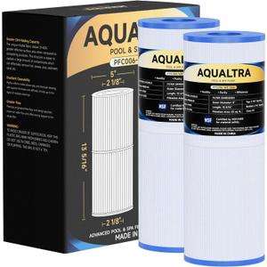 AQUALTRA Spa Filter Compatible with PRB25-IN, C-4326, FC-2375, FC-2370, 3005845, 17-2327, 100586, 33521, 25392, 817-2500, Guardian 413-106, 13 5/16" x 5" Drop in Hot Tub Filter 2 Pack