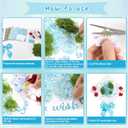 Graduation Cap Decoration DIY Kit Faux Assorted Flowers Light Blue Beads Bow Moss Glitter Alphabet Letter Number Decals Stickers for Earth Grad Hat Topper Blue White Graduation Party Supplies