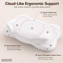 Cloud Neck Pillow for Side Sleepers, Memory Foam | Ergonomic cloud-contour design with breathable cover and rounded side wings for side, back, and combination sleeping.