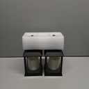 2 Pack 10.2 Candle Lanterns Decorative Indoor Hanging Lanterns with Warm Flickering LED Candle 6 Hours Timer,Black Battery Powered Candle Lantern Table Centerpiece Mantle Shelf Home Decor