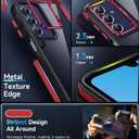 LeYi for Samsung Galaxy A16-5G Case: 2 Pack Screen Protector Shockproof Military-Grade, [Anty-Slip Grip] Metal Texture Lens Magnetic Translucent Matte for Galaxy A 16 5G Case, Red