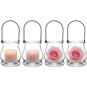 4PCS Hanging Candle Holder for for Wedding Ornaments,Glass Tea Lights Candles Holders,Clear Terrarium Containers Small Glass Globes Ornament Votive Candleholders for Party Celebration Decoration