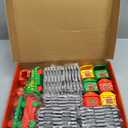 Christmas Train Set for Toddlers 2-4: Electric Toy Train with Light & Music, Toddler Toys for 1 2 3 Year Old Boy Girl, 6 Santa Finger Puppets, Track for Around Tree, Stacking Barns