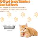 6 Pcs Stainless Steel Cat Bowls, Metal Cat Bowls Whisker Friendly, 5.5Inch Shallow Wide Cat Food Dishes, Replacement Basic Cat Plates