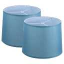 PATIKIL Lamp shades for Table Lamps Set of 2, 11.4" Top x 12.6" Bottom x 9.8" High Drum Lamp shades for Floor Lamps Medium Linen Lampshade Easy Assembly for Lamp Replacement, Blue