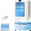 Swamp Cooler, 26 ft/s Windowless Portable Air Conditioners for Room, 8.5"D x9"W x 24"H