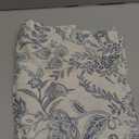 jinchan Linen Valance Curtain Blackout Kitchen Valance for Window Scroll Paisley Window Treatment for Living Room 18 Inch Double Layer Farmhouse Overlay Rod Pocket 1 Panel Blue on Beige