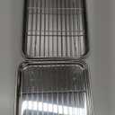 Baking Sheet with Racks Set [2 Sheets + 2 Racks], Stainless Steel Baking Sheets with Cooling Racks, Nonstick Pan, Warp Proof & Rust Proof & Easy to Clean, Size 9.3 X 7 X 1 Inch