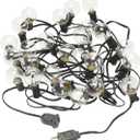 Radiance Clear String Globe Lights, 25 ft, Black Wire, G40 Bulb