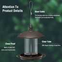Youvip Metal Roof Bird Feeder - Chew Proof for Outdoor Hanging Wild Bird Seeds. Bronze