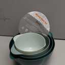 BoxedHome Green Ombre Nesting Plastic Mixing Bowl Set With Pour Spout, Microwave and Dishwasher Safe, BPA free Non-Slip Base, Set of 4 Size 1.7, 2.5, 3.5 and 4.5qt, Great for Prepping, Baking, Cooking