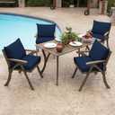 Arden Outdoor Cushion Pillow Back, 23 x 17, Rain-Proof, Fade Resistant Sapphire Blue Leala