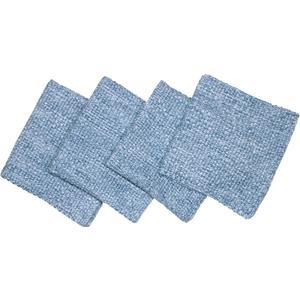 100% Cotton Chambray Knitted Dish Cloth, Ultra Soft Absorbent Quick Drying Solid Dish Cloth, 10 x10 Inches, 4-Pack, Perfect for Kitchen Cleaning and Dish Washing, Blue