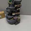 Indoor Fountain 4-Bowl Rockery Soothing Sound Tabletop Fountains Home/Office Decor Gift for Mom, Mother Day Present with A Small Plastic Pot to Grow Plant/Herbs by Yourself (Automatic Watering)