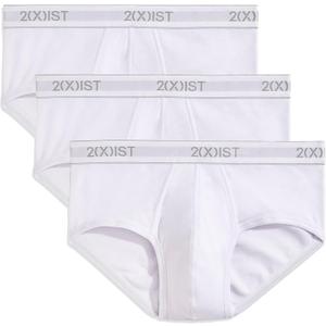 2(X)IST Men's Essential Cotton Contour Pouch Brief 3-Pack (Medium, Pure White)