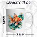 Goldfish Ceramic Coffee Mug 11oz Carp Fancy Fin - Tea Coffee Mug with Comfortable Grip - Unique Animal Gift Cup for Office or Home - Vibrant Long-Lasting Print ID44991