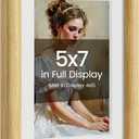 5x7 Picture Frame Natural Oak Wood From California-USA with Real Tempered Glass, Handcrafted 5 x 7 Photo Frame Matted to 4x6 Wedding Photo, Family Picture, Graduation Picture Display on Table & Wall