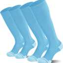 CS CELERSPORT 2 Pack / 3 Pack Baseball Socks for Youth Kids and Adult Softball Soccer Socks Over the Calf Tube Socks (Medium, Light Blue (2 Pairs))