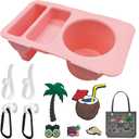 Bogg Bag Accessories Bogg Bag Top Cup Holder Topper Tray with Charms Perfect fo All Size, Beach Phone Holder for Beach,Camping,Travel (Pink)