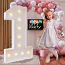 Imprsv 4FT Marquee Numbers, DIY Light Up Numbers for 1st Birthday Decorations, Party Decor, Anniversary Party Decor, Pre-Cut Foam Board Kit