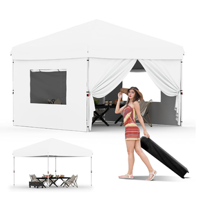 10X10 Pop Up Canopy Tent with 4 Sidewalls, Heavy Duty Commercial Instant Shelter, One-Person Quick Setup Outdoor Party Tent, Water-Resistant & Portable for Outdoor Events, Camping, White