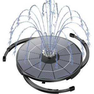 AISITIN Solar Fountain Pump for Bird Bath Upgraded 2025, 3.5W Solar Water Pump DIY Kit with 9.8ft Cord & Multiple Nozzles, Solar Bird Bath Fountain with Wire for Garden, Ponds and Outdoor (Black)