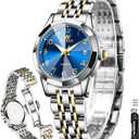 OLEVS Women's Watch Gold/Silver Analog Quartz Small Stainless Steel Business Formal Waterproof Luminous Date Ladies Watch