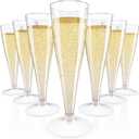 JOLLY CHEF 100 Pack Plastic Champagne Flutes Disposable 4.5 oz Clear Plastic Champagne Glasses Suitable for Wedding, Thanksgiving Day, Christmas