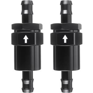 1/2" Billet Inline Fuel Filter 30 Micron Anodized Aluminum Black 2PCS