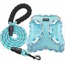 haapaw Dog Harness with Leash Set, No Pull Adjustable Reflective Step-in Puppy Harness with Thickened Padded Vest for Small Dogs, Turquoise
