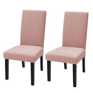 YEMYHOM 2 Packs Latest Pattern Dining Chair Slipcover Parsons Chair Furniture Protector Stretch Chair Covers for Dining Room, Restaurant, Kitchen, Party (Dusty Pink)