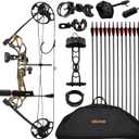 VEVOR Compound Bow Archery, Adjustable 19-30 in Draw Length Compound Bow Package for Beginner, 19-70 Lbs Draw Weight Archery Bows and Arrow Set, Right Hand Kit with Hunting Equipment, 320 fps (Classic camouflage)