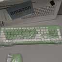 Wireless Keyboard and Mouse Combo, Full-Size Silent Ergonomic Keyboard and Optical Mouse, Long Battery Life, 2.4G Lag-Free Mice Keyboard for Computer,Mac,Laptop,PC,Windows(Avocado Green)