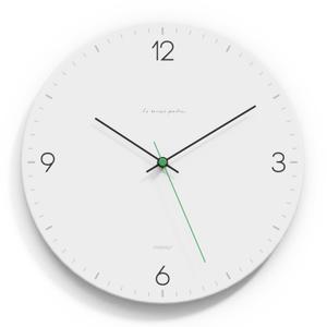 mooas Flatwood Wall Clock, 12" Non-Ticking Sweep Movement Decorative Battery Operated Wall Clock for Home Living Room Kitchen Bedroom Office School (Simple White)