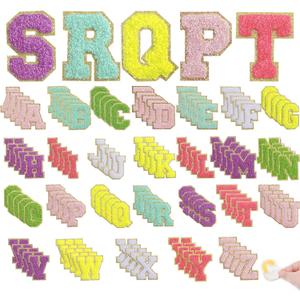 130 Pcs Chenille Letter Patches, Self Adhesive Chenille Patches, Embroidered Patch for Clothing(130)