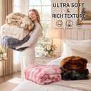 IKALIFE Cozy Bubble Faux Fur King Blanket for Bed, 90x108 Cream