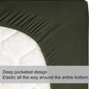 Soft Stretch Twin Fitted Sheet Only - Jersey Knit & Cozy T-Shirt Like, 4-Way Stretchy Snug Fit & Wrinkle Free, No More Slipping Mattress Sheets - Dark Olive Green, Twin