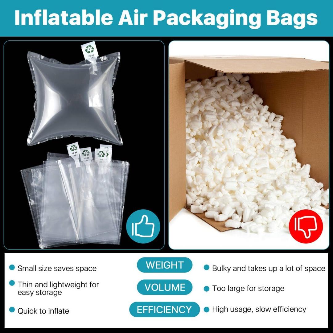 300 Count Air Pillows for Shipping Inflatable Air Bags for Packing, 3.54" X 5.9" Air Pockets for Packaging Moving Supplies Box Filler Purse Shaper Alternative to Packing Peanuts