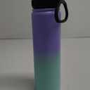 DOMICARE 32 oz Insulated Water Bottle, Vacuum Insulated Stainless Steel Sports Water Bottle with Straw Lid & Spout Lid, Leakproof, Reusable - Travel, Camping, Bike, Purple Green Gradient (32 Ounces)