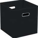 STOREONE Fabric Storage Bins Cubes Baskets Containers-(11X11X11) with Dual Handles for Shelf Closet, Nursery Home  Bedroom Organizers, Foldable Set of 1 (black)