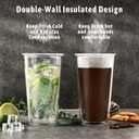 2 x Freshmage 16oz Double Walled Insulated Tumblers (4 Pack), Tumbler Cups Keep Drinks Cold & Hot, Crystal Clear Reusable Plastic Cups, BPA-Free Plastic Drinking Glasses, Dishwasher Safe