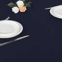 LUSHVIDA Round Waterproof Table Cover Elastic Vinyl Fitted Tablecloth Elastic Edged Plastic Table Cloth (Navy, Best for Up to 57"-68" Round)