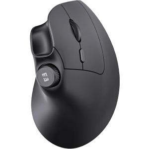 Seenda Ergonomic Mouse Wireless, MOU-302 Bluetooth Vertical Mouse Rechargeable, Ergo Optical Mice with 1000/1600/2400 DPI, Volume Knob, 3 Multi-Device Connectivity for Computer/PC/Laptop/Mac, Black