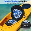 Extra Thick Kayak Seat with Back Support, Hard Support Replacement Paddle Board Seats for Sit-On-Top Kayaks, Canoe, SUP - Blue&White