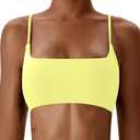 Comper Women's Sports Bras Wirefree Racerback Workout Bras Sexy Thin Straps Yoga Sport Bras with Removable Pads Size XL.