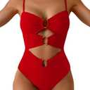 Eomenie One Piece Swimsuit for Women Ring Linked Monokini Sexy Bathing Suit Cutout Swim Suit XL